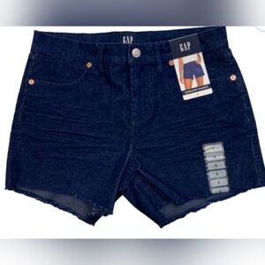 Gap Women's Frayed Hem 4" Inseam Buttoned Closure Corduroy Shorts Size 10 NWT